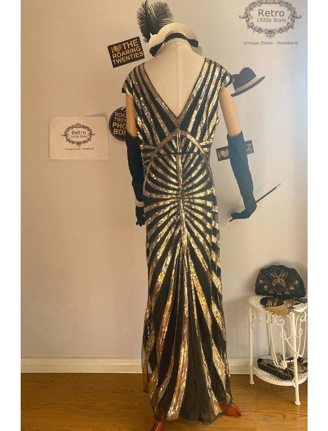 Wholesale Mermaid / Trumpet Elegant Vintage Inspired Formal Evening Party Dress Jewel Neck V Back Sleeveless Floor Length Polyester with Beading Sequin